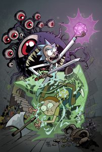 Rick y Morty con monstruos clásicos de Dungeons and Dragons