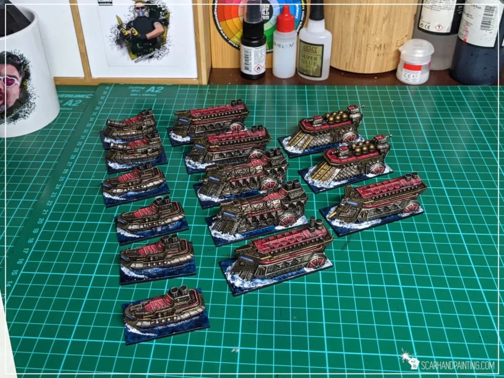 como pintar miniaturas barcos enanos Bases 02
