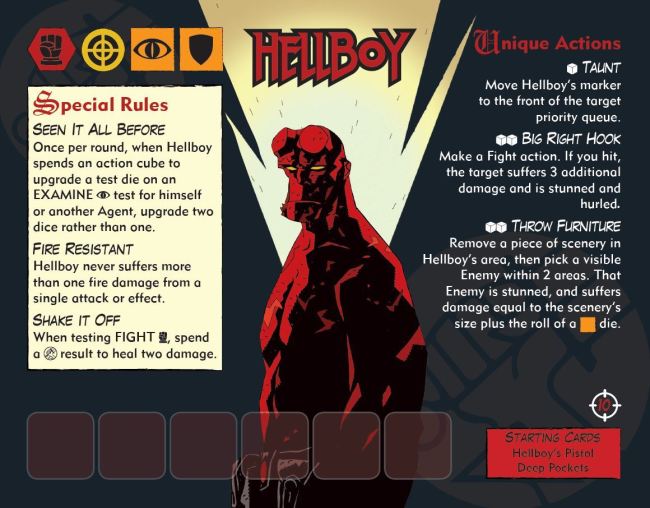 Hellboy the board game agent card