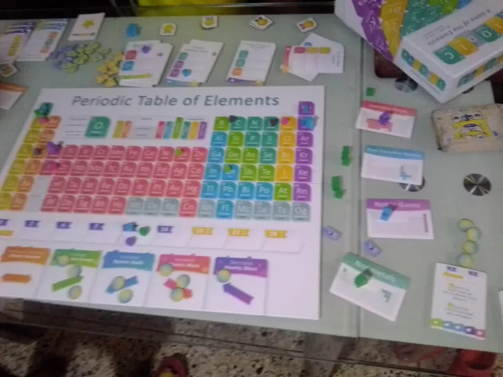 Periodic elements game physical table playing2