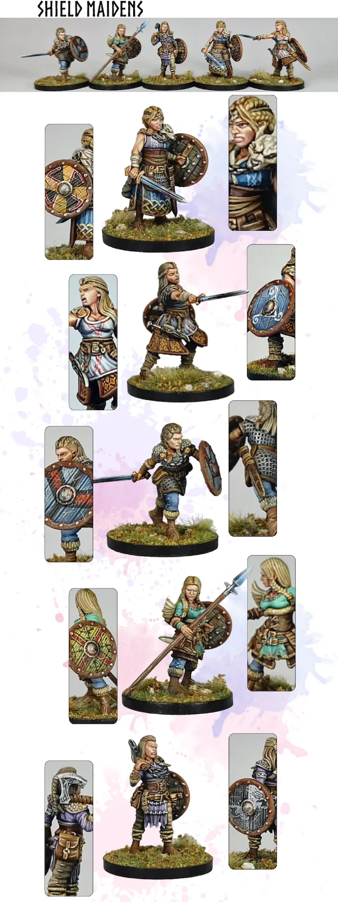vikingos shield maiden miniaturas 3d print stl